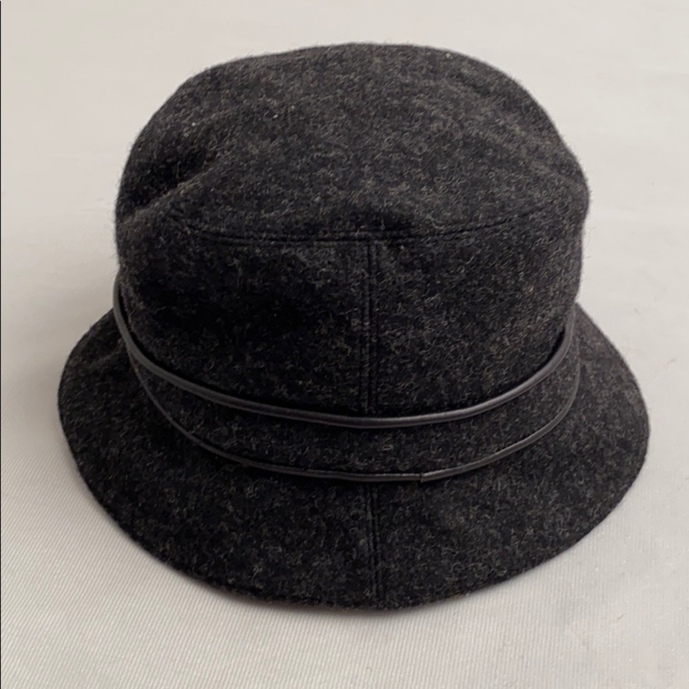Coach dark gray black wool nylon trilby fedora hat S - Picture 3 of 9